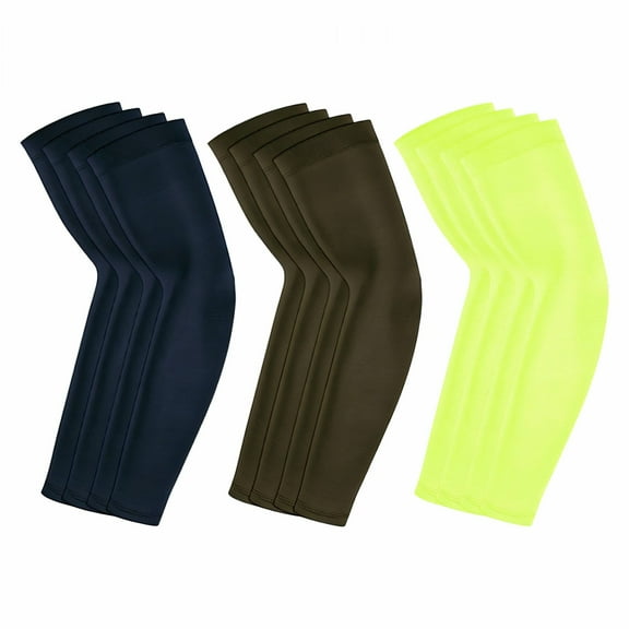 TELOLY 6Pairs Arm Sleeves,Tight Arm Fit UPF50  Polyester Arm Sleeves for Women,Backlight Visibility 16.8" Sleeves to Cover Arms for Men,Multicolor1