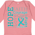 thumbnail image 4 of Inktastic Ovarian Cancer Hope Faith Motto Boys or Girls Long Sleeve Baby Bodysuit, 4 of 5