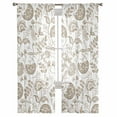 thumbnail image 2 of Khaki Farmhouse Semi Sheer Curtains 84 Inch Length 2 Panels Set, Floral Floral Plant Leaf Vintage Spring Sheer Kitchen Curtain Privacy Voile Window Curtain for Living Room Bedroom Rod Pocket Drapes, 2 of 7