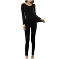 thumbnail image 2 of Clearance Clothes Pitauce Thin Thermal Underwear for Women, Long Johns for Women Thermal Sets Base Layer Womens Thermal Top and Bottom Set, 2 of 4