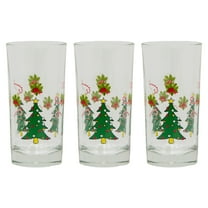 The Christmas Collection 3 pc Highball Glass Set in a Festive Holiday Design