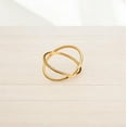 SS DESIGNS- Plated Criss Cross Ring for Women - Dainty X Crossover Band ...