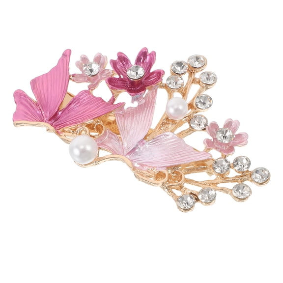 RENACLIPY Rhinestone Floral Hair Clip Metal Resin Vintage Style Accessory for Women Special Occasions 1 Pack