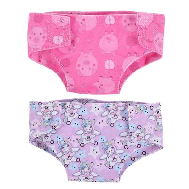 2Pcs Baby Doll Diapers Doll Underwear Underpants Baby Doll Accessories (Random Style)