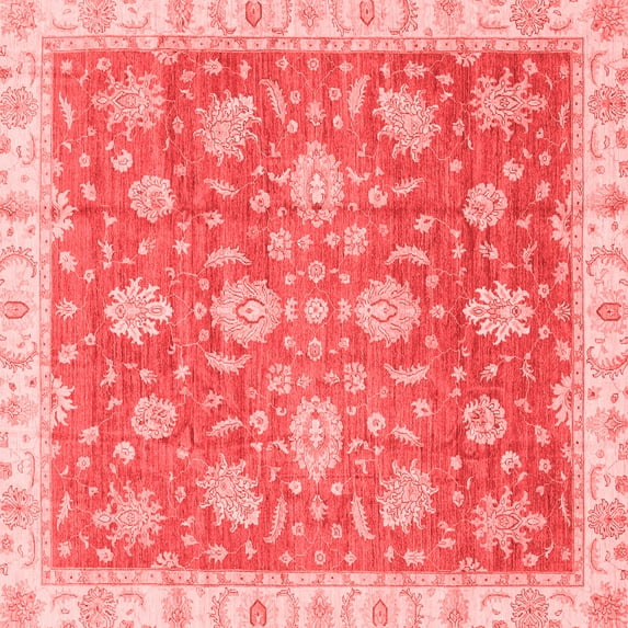Ahgly Company Indoor Square Oriental Red Traditional Area Rugs, 8' Square