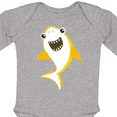 thumbnail image 4 of Inktastic Cute Shark, Little Shark, Yellow Shark Boys or Girls Long Sleeve Baby Bodysuit, 4 of 5