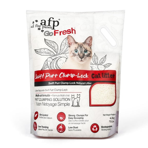 All For Paws Natural Cassava Grain Cat Litter, 10lb – Superior Clumping | Eco-Friendly | Low Dust | 24/7 Odor Control Cassava Kitty Litter, Unscented