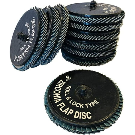 

3 Zirconia Flap Sanding Disc Roll and Lock (10 Pack) (100 Grit)