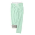 thumbnail image 3 of QATAINLAV Womens Straight Leg Fleece Pants Elastic Waist Drawstring Sherpa Lined Sweatpants Casual Winter Warm Trousers with Pockets, Green, XL, 3 of 10
