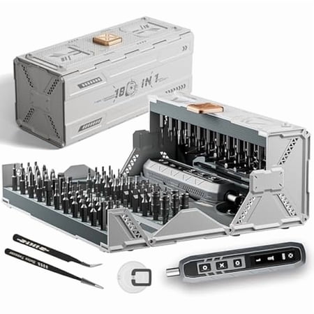 CJB180 in 1 Electric Screwdriver Set, Power Screwdriver, Precision Screwdriver Set, 3 Torque Modes with 162 Magnetic Precision Bits, Screwdriver it for Phone Camera Computer Watch Laptop Drones