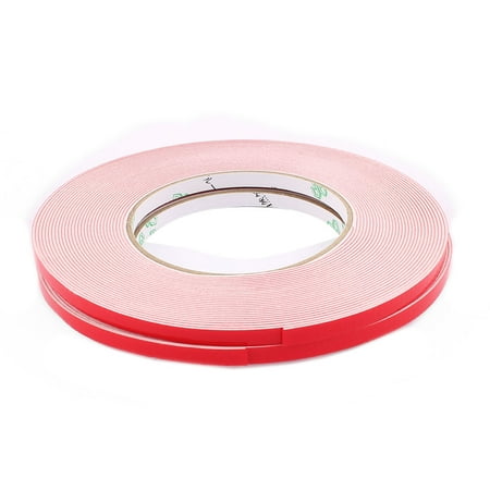 2PCS 6MM Width 10M Long 1MM Thick White Double Sided Sponge Tape for Car