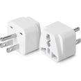 thumbnail image 1 of Universal To American Outlet Plug Adapter, 2 Pack, Canada Universal Travel Plug Adapter, 2 Pc, Uk To Us Adapter, 1 of 5