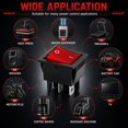 DPST Rocker Switch 30A 250VAC 4 Pin Illuminated Red Light 1 Pack ...