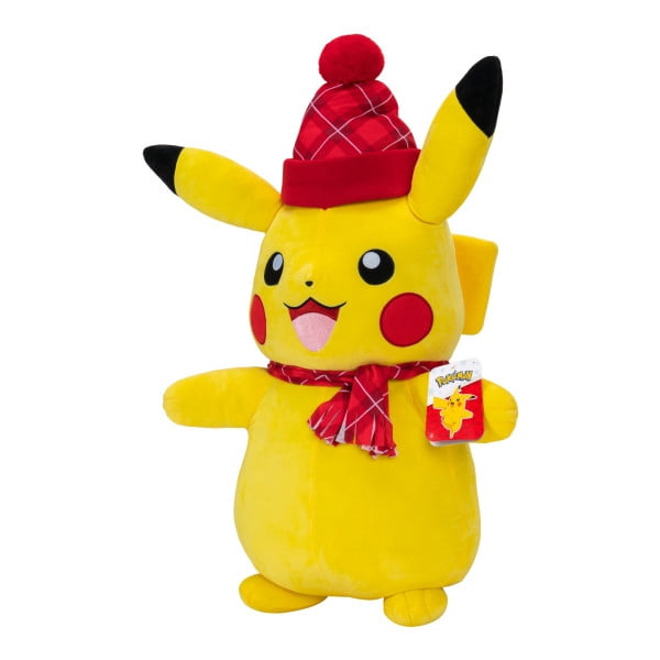 Pokemon Pikachu Plush with Scarf and Hat - 24-Inch Large Plush with Unique Accessories