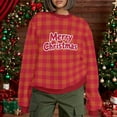 thumbnail image 6 of Maplenight Christmas Sweatshirts for Women Merry Christmas Plaid Pullover Crew Neck Sweatshirts Holiday Vacation Graphic Tees Tops, 6 of 7