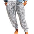 thumbnail image 1 of CHUANK Womens Leopard Drawstring Elastic Waist Sports Lounge Pants with Pockets, 1 of 7