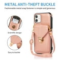 thumbnail image 2 of Dteck Case for iPhone 11 6.1-inch,Shockproof Rubber Silicone Bumper Hybrid PU Leather Card Holder Wallet Bag Pocket Back Protective Kickstand Cover with Cross Body Shoulder Strap,Rosegold, 2 of 6