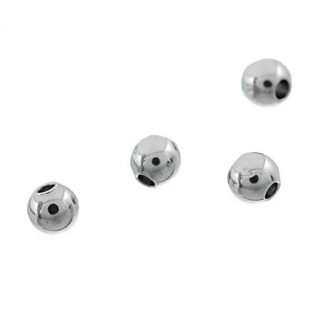 50pcs Wholesale Stainless Steel Round Spacer Beads Findings Supplies 3mm Dia