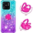 thumbnail image 3 of Phone Case for Xiaomi Redmi 10C, Shiny Bling Quicksand Effect TPU Bumper Case with Four Corners Protection Cover for Xiaomi Redmi 10C, Blue Purple, 3 of 14