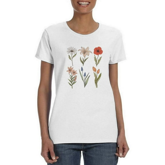 Flowers T-Shirt Women -Smartprints Designs, Female 4X-Large
