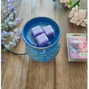 HOSLEY Blue Ceramic Electric Wax Warmer with Wax Melts and Fragrance Oils