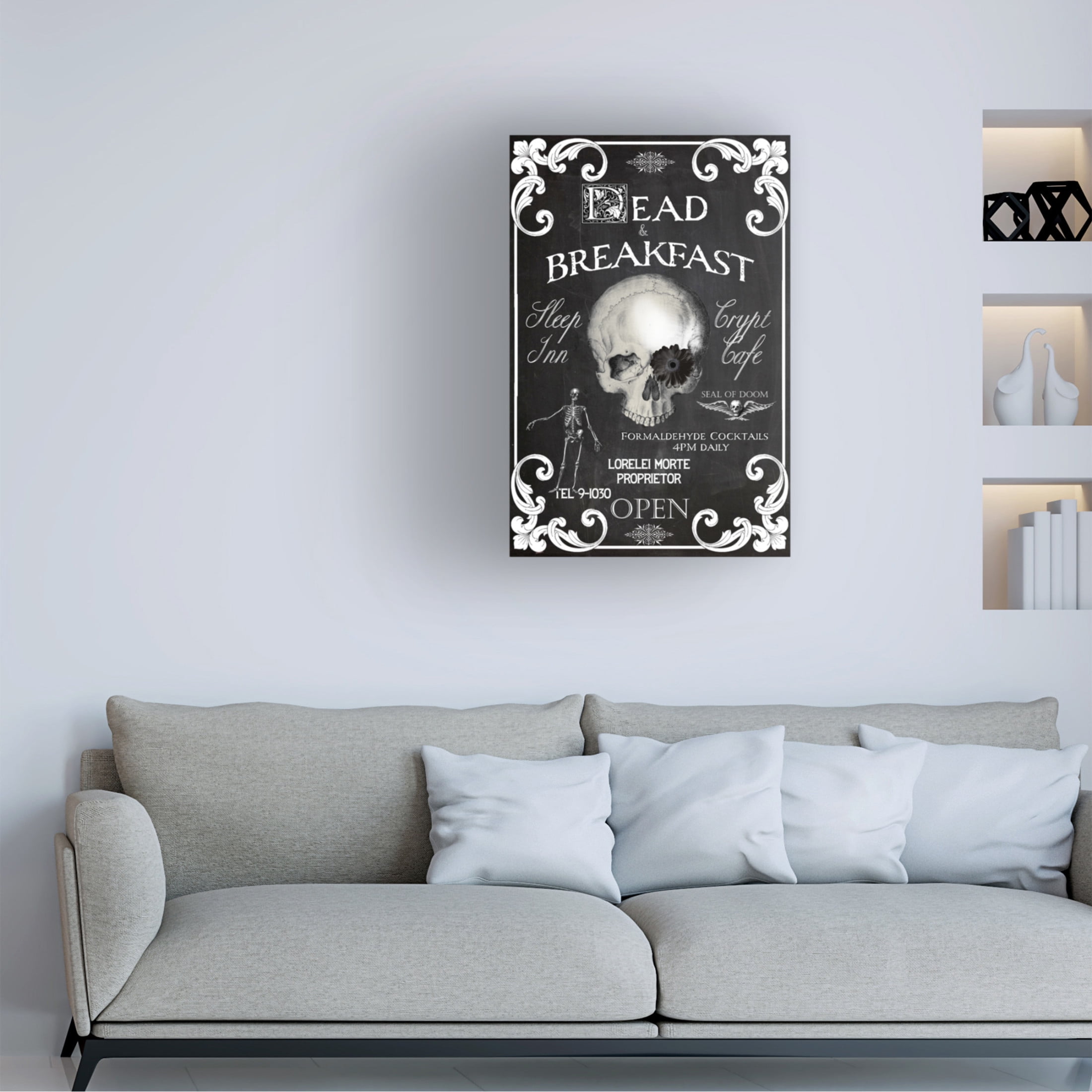 Canvas Wall Art - Sasha 'Dead and Breakfast' Wall Art for Living Room, Bedroom, or Office Décor by Trademark Fine Art - 30 x 47 Inches