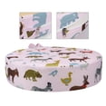 thumbnail image 2 of 1 silla infantil redonda con cojín elevador y estampado de animales., 2 of 7