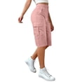 thumbnail image 5 of TRUBKH Shorts for Women Drawstring Shorts Elastic Waistband Trendy Lounge Shorts Gym Clothes for Woman Women Gym Shorts Womens Athletic Shorts Capri Pants Board Shorts Comfy Pants Pink 2XL, 5 of 9