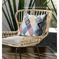 thumbnail image 4 of 26â€ Blue Purple Tile Indoor Outdoor Zippered Throw Pillow, 4 of 4
