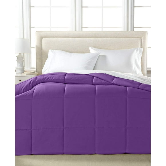 Royal Luxe Lightweight Microfiber Down Alternative Comforter, Purple King - NEW