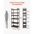 thumbnail image 3 of VEVOR Industrial Bookshelf, 6-Tier, Vintage Ladder Shelf Bookshelves and Bookcases, with Metal Frame, Book Organizer with Open Shelves, for Living Room, Bedroom, Kitchen, Home Office, Rustics Brown, 3 of 9