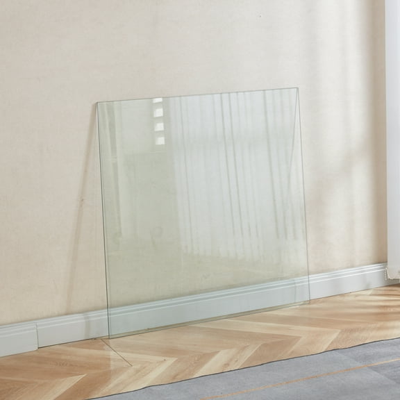 Lisonu 31.5" Square Tempered Glass Table Top, 80cm Clear Replacement Glass Panel for DIY Dining Table, Coffee Table, or Protective Cover