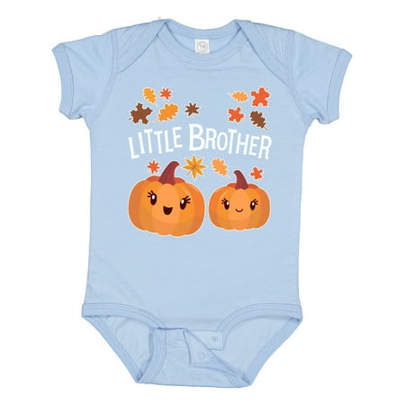 

Inktastic Little Brother Pumpkins with Fall Leaves Gift Baby Boy Bodysuit