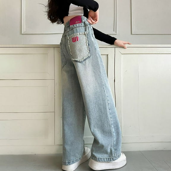 Toddler Girls' Pants Elastic Waist Wide Leg Pants Trousers Pants for Teen Girls Outfits for Girls