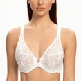 thumbnail image 5 of MELENECA Women's Front Closure Stretch Lace Underwire Bra White 44D, 5 of 5