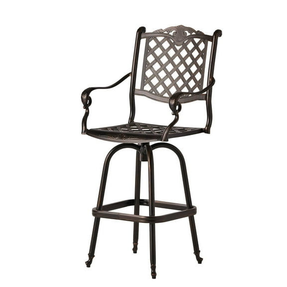 Christopher Knight Home Avon Outdoor Cast Aluminum Bar stool, Shiny Copper