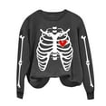 thumbnail image 5 of Jsaierl Halloween Sweatshirts for Women Cute Pumpkin Ghost Graphic Sweatshirt Soft Round Neck T-shirt Long Sleeve Holiday Pullover Tops Halloween Clothes, 5 of 6