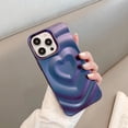 thumbnail image 7 of Love Heart 3D Solid Color Aesthetic Curly Wave Soft TPU Case for Women Girls Compatible with iPhone Case (Purple,iPhone 13), 7 of 7
