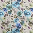 thumbnail image 1 of oneOone Silk Tabby Medium Blue Fabric Florals Dress Material Fabric Print Fabric By The Yard 42 Inch Wide-T4, 1 of 6