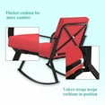 thumbnail image 4 of LACOO 3 Pieces Patio Rocking Chairs Outdoor Furniture Conversation Set Black Metal Bistro Set with Red Thick Cushions, 4 of 7