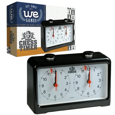 WE Games Royal Crest Quartz Chess Analog Clock Timer Color Black