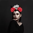 thumbnail image 4 of KAKOWELY Diadema de calavera para Halloween, temática de carnaval, diadema para cosplay, tocado, accesorio, 4 of 5