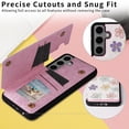 thumbnail image 6 of Allytechgroup for Samsung Galaxy S25 Case with Card Holder, Stylish Flower with Glitter Bling Rhinestone Stand Shockproof Slim Fit Bumper Wallet Case for Samsung Galaxy S25, Floret, 6 of 9
