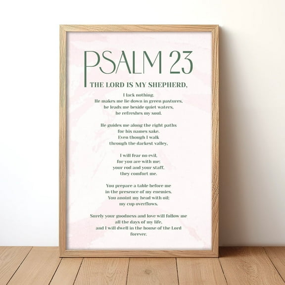 The Lord Is My Shepherd' Poster, Psalm 23 Wall Art Poster Decor For Living Room Bedroom, Unframed Poster Size 8x12 F03.1.14l2441