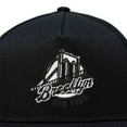 thumbnail image 3 of DALIX Retro Brooklyn Hat Flat Bill Snapback Embroidered Baseball Cap in Black, 3 of 6