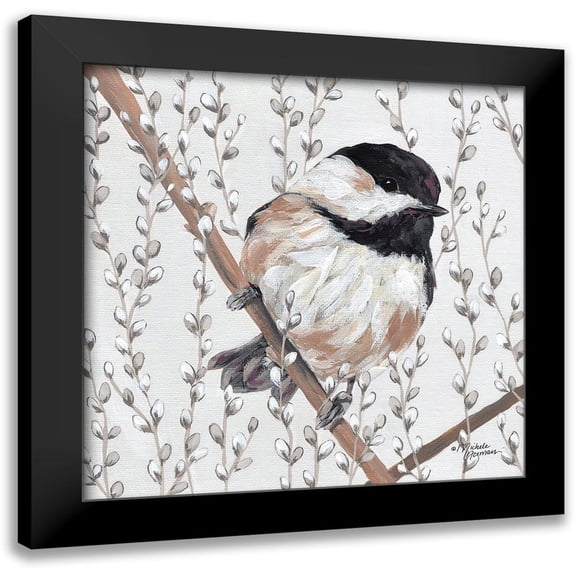 Norman, Michele 12x12 Black Modern Framed Museum Art Print Titled - Wee Chickadee