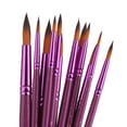 thumbnail image 4 of Miangastore Ensemble de 12 Brosses à Cheveux Rondes en Nylon (Violet), 4 of 7