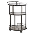 thumbnail image 5 of Safavieh Tio 3 Tier Modern Glam Round Bar Cart with Wine Rack, 5 of 8