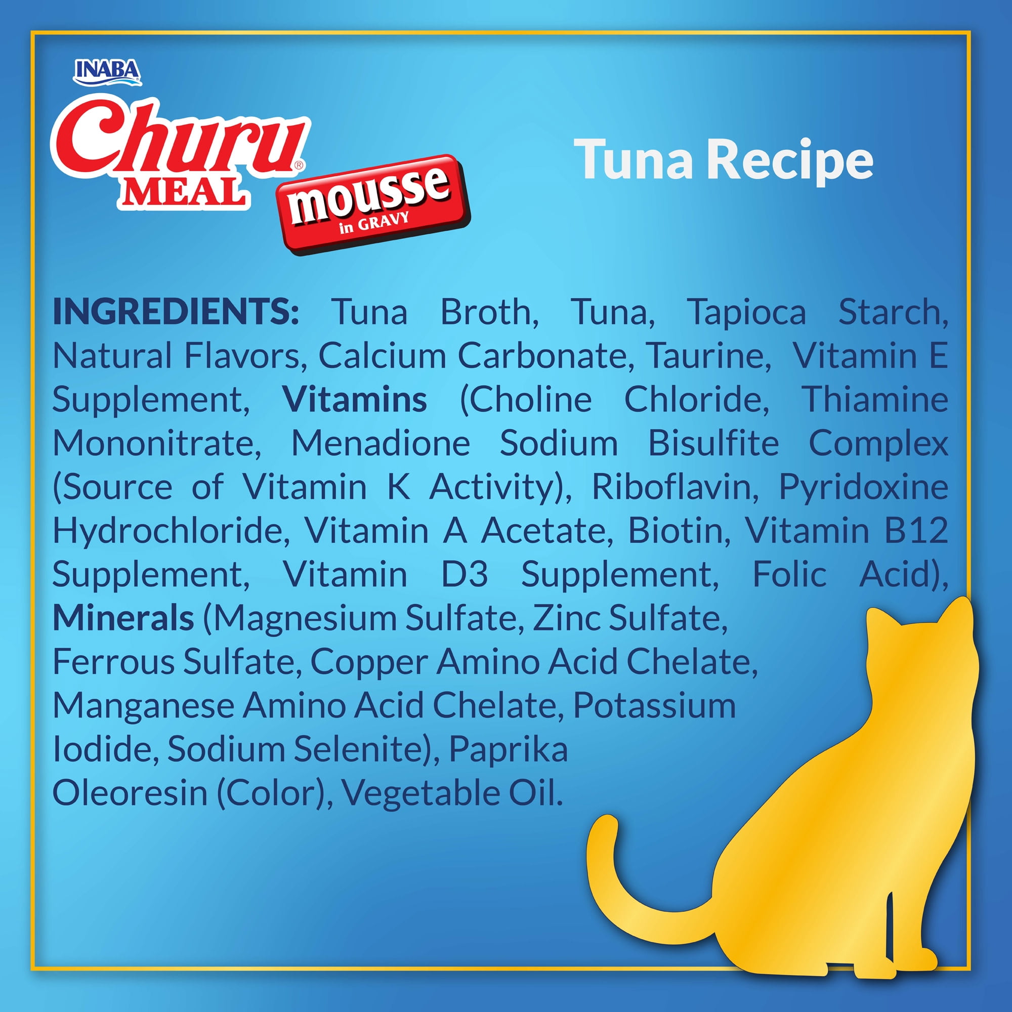 INABA Churu Meal Mousse Adult Wet Cat Food, 2.29 oz Cup, 12-Count, Tuna Variety