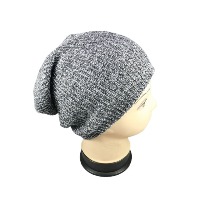 Bonnet Homme Couleur Unie Rayé Automne Hiver Sans Bord Bonnet pour l'Extérieur
